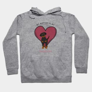 My Rottie Is My Valentine - Rottweiler with Heart for Dog Lovers Hoodie